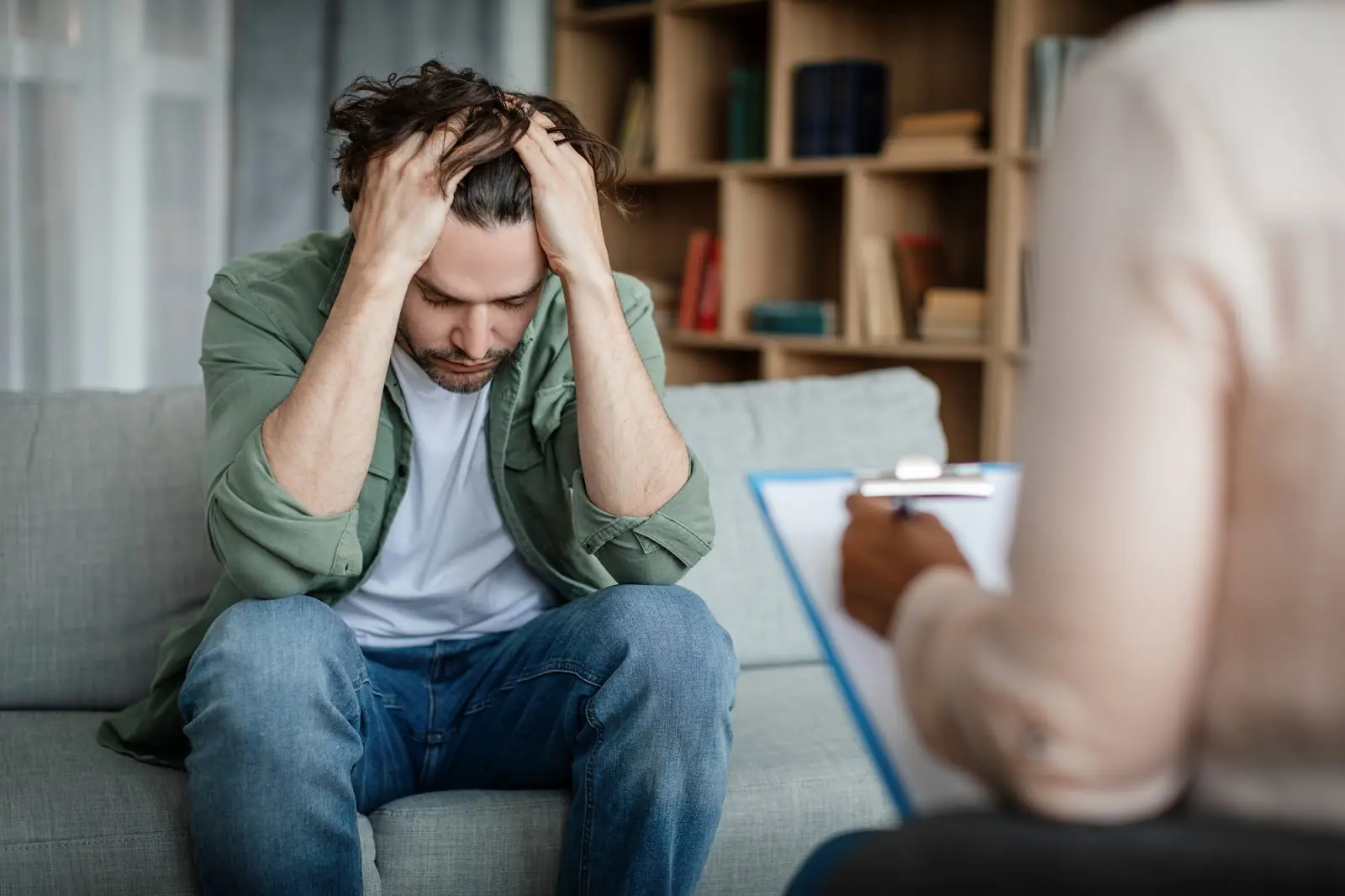 A person with narcissistic personality disorder receiving talk therapy